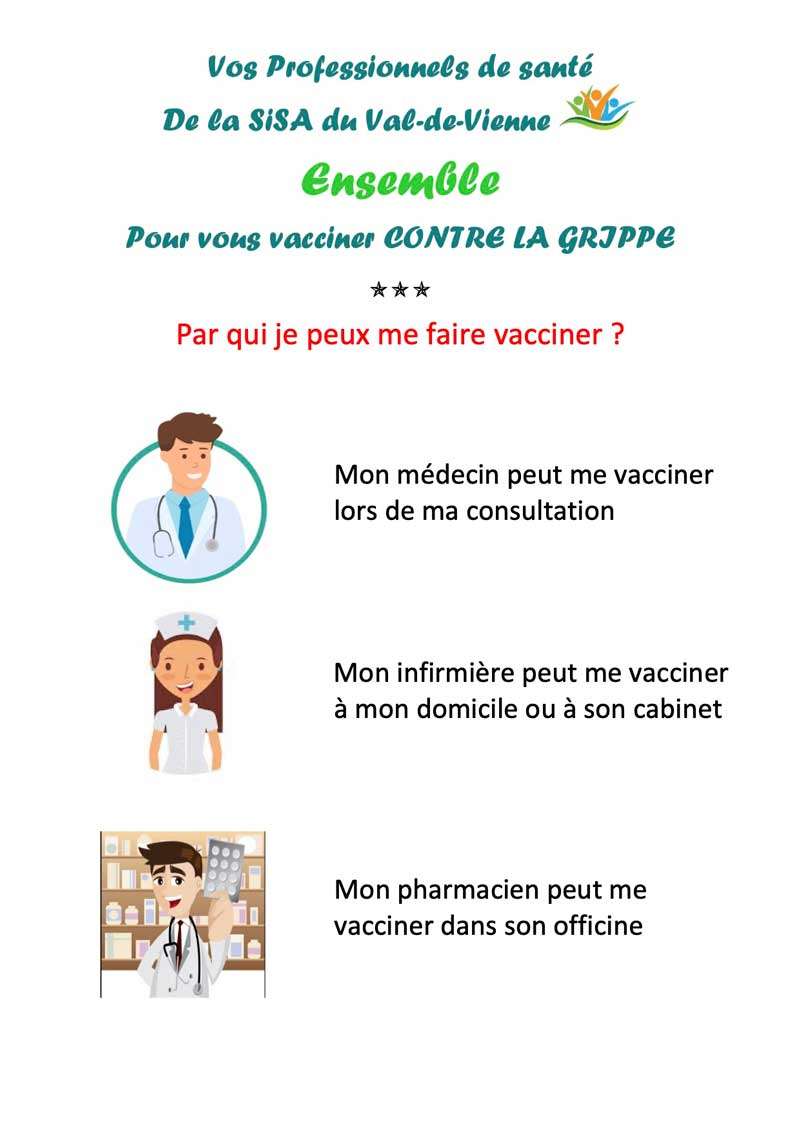 Affiche campagne de vaccination contre la grippe SISA Val-de-Vienne